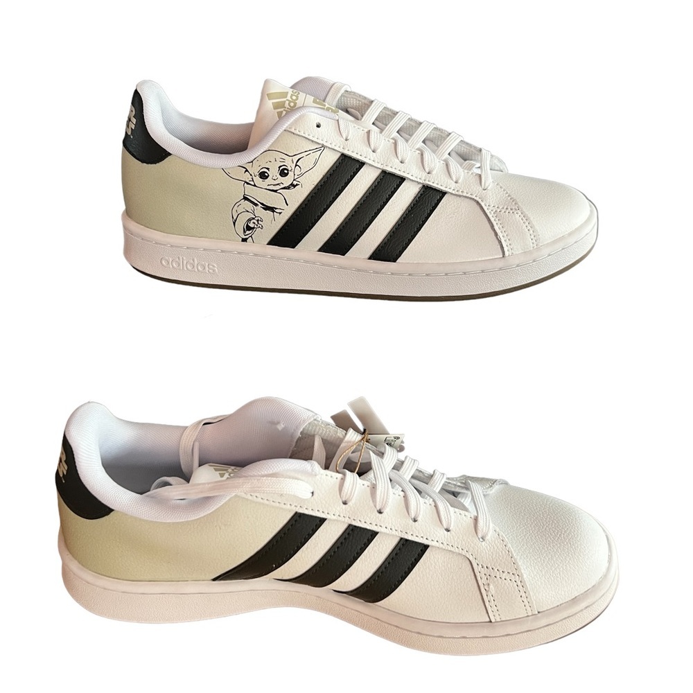 Adidas Star Wars Grand Court Baby Yoda Grogu DS Mandalorian Shoes Mens Size 10.5 - Picture 1 of 12